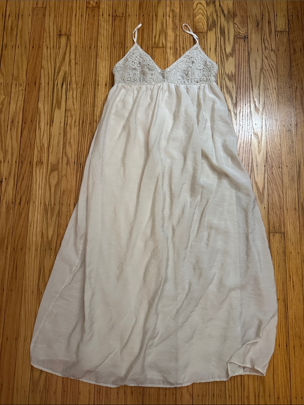 Abercrombie & Fitch Ivory Crochet-Top Maxi Dress